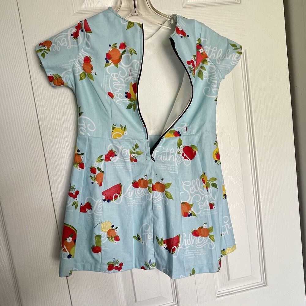 NEW Girls Dress Shorts Sleeves Dress 12/18 Months multifruit print - Picture 3 of 13